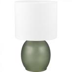 Tafellamp Vela, groene voet, witte kap, nieuw in doos, Verzenden, Wit, Rond, Nieuw