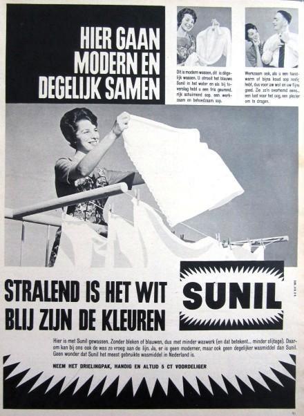 23 vintage advertenties reclames Sunil wasmiddel 1957-69, Verzamelen, Merken en Reclamevoorwerpen, Gebruikt, Overige typen, Ophalen of Verzenden