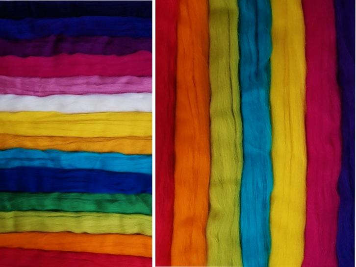 Assortipakket lontwol VUURWERK, Hobby en Vrije tijd, Vilt, Nieuw, Los Vilt, Ophalen of Verzenden