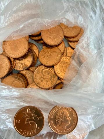 Zakje met 100 stuivers, 5 cent munten uit 1978, glanzend beschikbaar voor biedingen