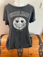 Je m’apelle donkergrijs t-shirt met een Smiley maat 42, Maat 42/44 (L), Ophalen of Verzenden, Korte mouw, Gedragen