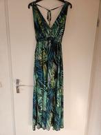 Lange Zomerjurk met Bladerprint, Maat 38/40 (M), Ophalen of Verzenden, Zo goed als nieuw, Onder de knie