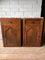 Set van 2 vintage nachtkastjes, Ophalen, Gebruikt, Minder dan 45 cm, 55 tot 70 cm