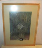 Prachtige Geschilderd Aquarel 'Bloemen in Ketel' - Maes, Antiek en Kunst, Ophalen of Verzenden