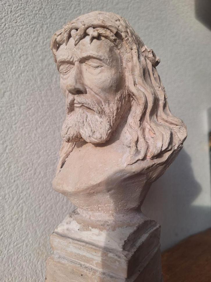 Gesigneerde Buste van Christus - 1906, Antiek en Kunst, Kunst | Beelden en Houtsnijwerken, Ophalen of Verzenden