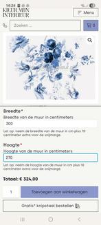 Kek Amsterdam Wall Mural Royal Blue Flowers *nieuw*, Ophalen of Verzenden, Minder dan 10 m²