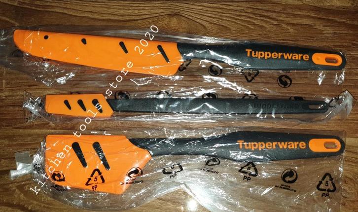 Tupperware siliconen spatels schraper pannenlikker vanaf, Huis en Inrichting, Keuken | Tupperware, Nieuw, Overige typen, Oranje