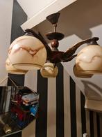 Vintage Plafondlamp met Glazen Kappen, Ophalen, Gebruikt, Vintage, Minder dan 50 cm