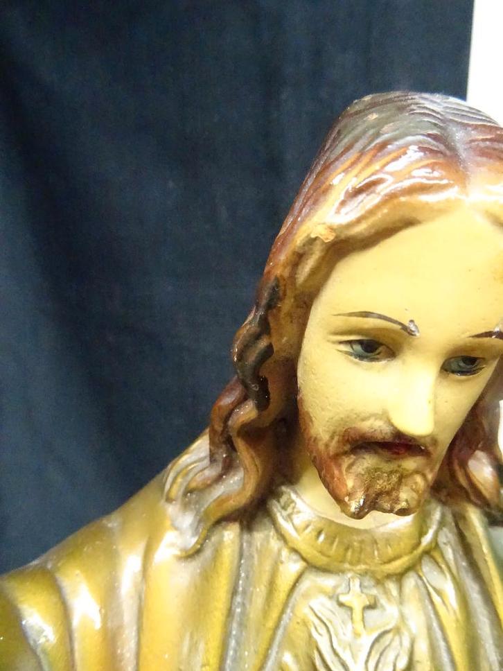 1224=Christus met het Heilig Hart.2611, Antiek en Kunst, Antiek | Religie, Ophalen of Verzenden