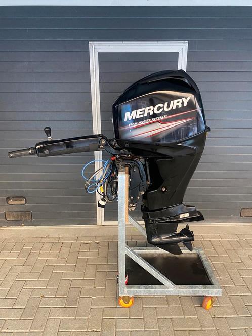 Mercury 60 pk 4 takt EFI stuurknuppel langstaart, Watersport en Boten, Buiten- en Binnenboordmotoren, Zo goed als nieuw, Benzine