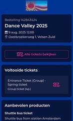 Dance valley 1 of 2 tickets, Tickets en Kaartjes, Evenementen en Festivals, Eén persoon
