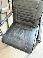 Eetkamer stoel 6 stuk, Huis en Inrichting, Leer, Ophalen of Verzenden, Zo goed als nieuw, Grijs