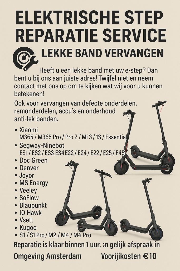 Elektrische step band reparatie, Fietsen en Brommers, Steps, Zo goed als nieuw, Elektrische step (E-scooter), Ophalen