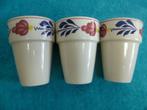 3x Boerenbont melk bekers Royal Boch Boerenbond, Ophalen of Verzenden, Zo goed als nieuw, Kop(pen) en/of Schotel(s), Aardewerk