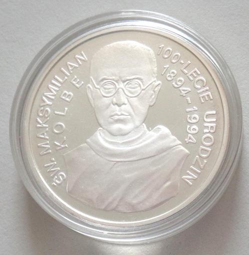 Polen 1994 300.000 Zloty Max. Kolbe Zilver Proof, Postzegels en Munten, Munten | Europa | Niet-Euromunten, Losse munt, Polen, Zilver