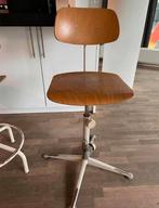 Vintage werkplaatsstoel industriële tekenstoel hoog model, Huis en Inrichting, Bureaustoelen, Gebruikt, Ophalen