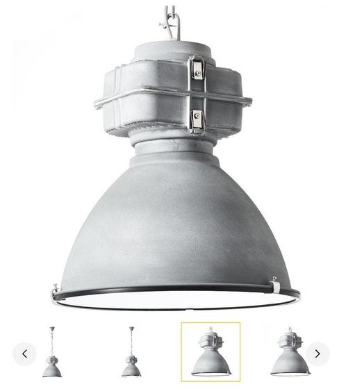 2x Grijze industriële hanglamp (LED), merk Brelight, Huis en Inrichting, Lampen | Hanglampen, Zo goed als nieuw, Minder dan 50 cm
