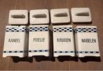 Vintage aardewerk kruidenpotjes met deksel, Verzamelen, Ophalen of Verzenden, Gebruikt, Decoratie