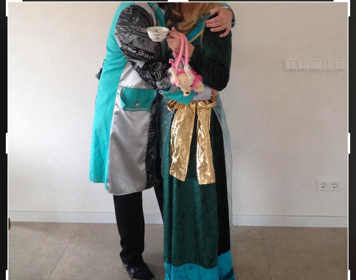 Middeleeuwse Jurk - Groen/Goud, Kleding | Dames, Carnavalskleding en Feestkleding, Gedragen, Kleding, Historisch, Maat 42/44 (L)