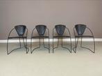 4 Arrben “Linda” stoelen Italiaans design in goede staat, Huis en Inrichting, Stoelen, Ophalen, Gebruikt, Zwart, Metaal