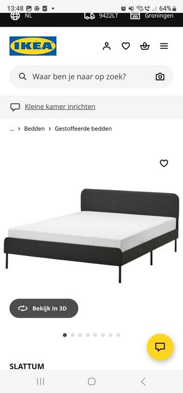 Slattum IKEA Bed 140x200cm grijs - afbeelding 2