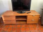 TV Meubel TEAK, Ophalen, Strak, 100 tot 150 cm, Teakhout