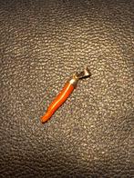 Italiaanse bloedkoraal Hoorn Hanger cornicello, Gebruikt, Overige voorstellingen, Ophalen of Verzenden, Steen of Mineraal