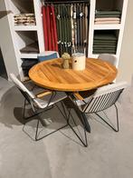 Showroom  Prado tuintafel Ø 130 cm. / veneto diningstoelen, 4 zitplaatsen, Ophalen of Verzenden, Tuinset, Eettafel