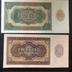 Duitsland 20 + 50 Mark 1948 DDR UNC, Postzegels en Munten, Bankbiljetten | Europa | Niet-Eurobiljetten, Setje, Duitsland, Ophalen of Verzenden
