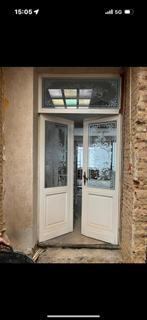 Prachtige antieke ensuitedeuren met geetst glas + kozijn, La belle porte, Jurgen.hoogenboezem@gmail.com, Binnendeur, Ophalen of Verzenden