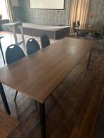 Rechthoekige tafel hout look met zwart stalen poten, Huis en Inrichting, Tafels | Eettafels, Ophalen, 200 cm of meer, 50 tot 100 cm