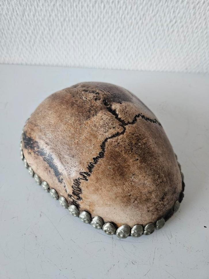 Antieke Tibetaanse Kapala - menselijke schedel, Antiek en Kunst, Curiosa en Brocante, Ophalen of Verzenden