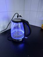 Stijlvolle Glazen Waterkoker met Blauwe LED Verlichting, 1 tot 2 liter, Ophalen, Gebruikt