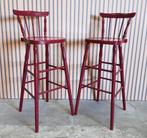 5 x Brutalist barkrukken rood Vintage bar krukken barstoelen, 5 krukken of meer, Ophalen of Verzenden, Zo goed als nieuw