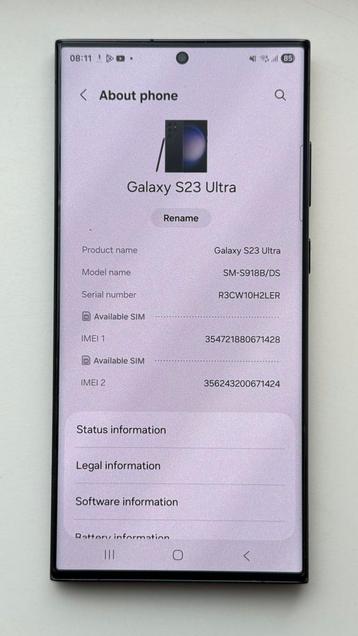 Samsung S23 Ultra 512 gb Zwart geen krassen beschikbaar voor biedingen