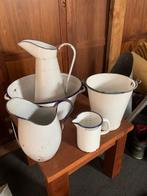 Hele mooie oude emaille set, Antiek en Kunst, Ophalen