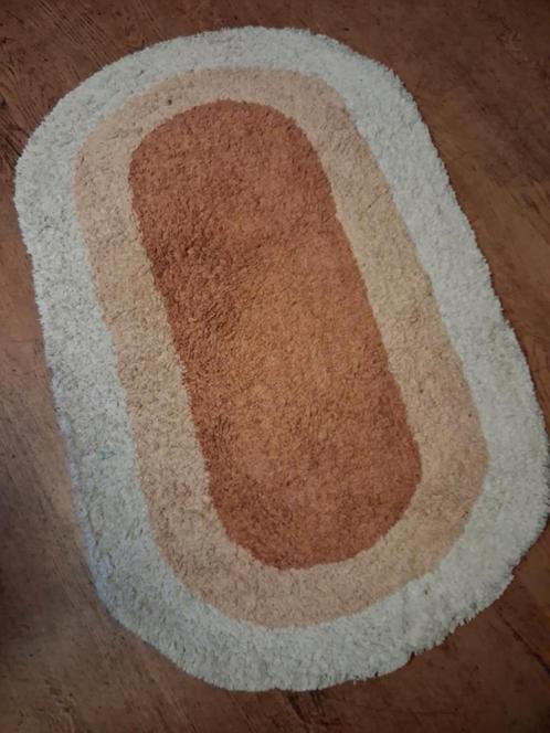 Retro Vloerkleed Kindervloerkleed, Huis en Inrichting, Stoffering | Tapijten en Kleden, Gebruikt, Ovaal, Wit, Crème, Beige, Bruin