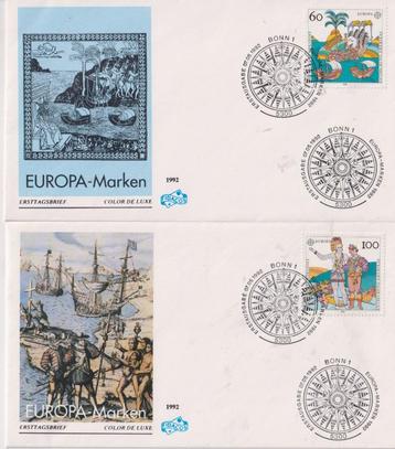 Duitsland 1992 V54 EUROPA schepen Tall Ships 2x beschikbaar voor biedingen