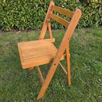 Houten vintage Klapstoel terrasstoel tuinstoel, Ophalen, Bruin, Zo goed als nieuw, Eén