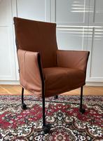 2x Montis CHAPLIN Stoelen – Leder Rancho Cognac op WIEL, Ophalen, Twee, Bruin, Nieuw