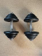 Verstelbare dumbells/halterset 2x20 kg (totaal 40kg), Sport en Fitness, Fitnessmaterialen, Ophalen, Halterset