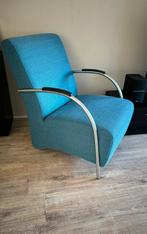 Blauwe fauteuil, Huis en Inrichting, Fauteuils, Gebruikt, Ophalen of Verzenden, 50 tot 75 cm