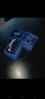 Complete Swarovski zilveren set ONGEDRAGEN, Sieraden, Tassen en Uiterlijk, Manchetknopen, Ophalen of Verzenden, Zo goed als nieuw