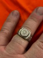 Zilveren ring met patroon. 925 zilver., Sieraden, Tassen en Uiterlijk, Ringen, Gebruikt, Verzenden, 19 tot 20, Dame of Heer