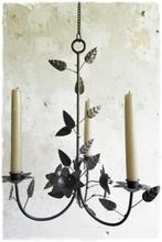 SALE! JDL hangkandelaar zwart 3 kaarsen,33 cm.d.+ ketting, Ophalen of Verzenden
