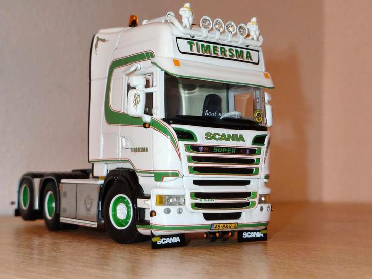 Wsi Scania Timersma met liftas omhoog, Hobby en Vrije tijd, Modelauto's | 1:50, Nieuw, Bus of Vrachtwagen, Wsi, Ophalen of Verzenden