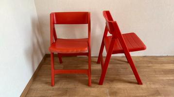 2 Vintage Flair Plaisir Italiaans Stoel Klapstoel Oranje beschikbaar voor biedingen