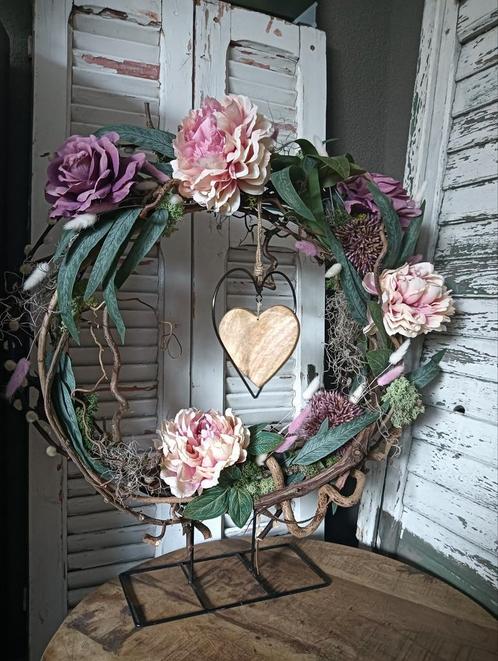 Flower hoop kunstbloemen Moederdag, Huis en Inrichting, Woonaccessoires | Kransen, Nieuw, Ophalen
