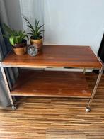 Vintage bijzettafel trolley salontafel tafeltje op wielen, Huis en Inrichting, Tafels | Sidetables, Ophalen of Verzenden, Zo goed als nieuw