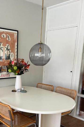 Rookglas Hanglamp Messing beschikbaar voor biedingen